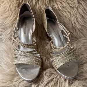 Gianni Bini Shimmering Gold Strappy Heels